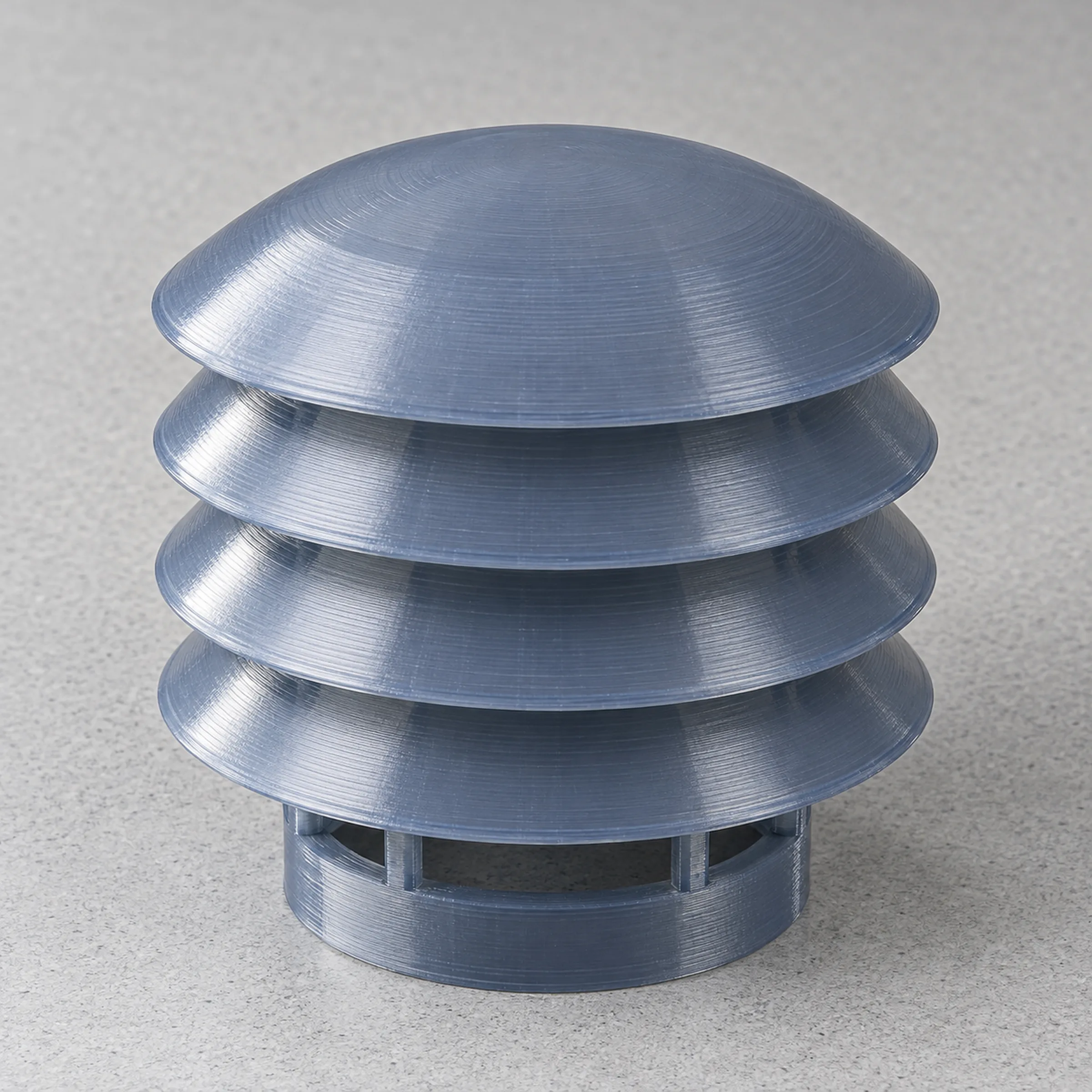 Gedruckte Lamellenhaube mit feinen Schichtlinien